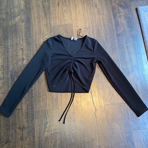 H&M ruched black long sleeve top!